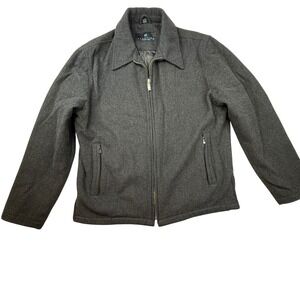 REACTION Kenneth Cole‎ Men Charcoal Wool Blend Zip Up Jacket Size Large coat